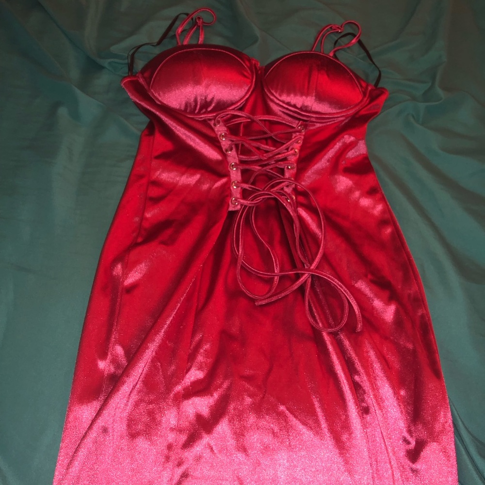 Fuchsia satin dress